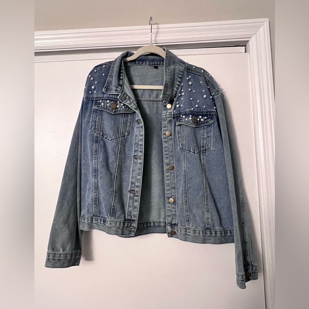 Jean Jacket with Beaded Detail